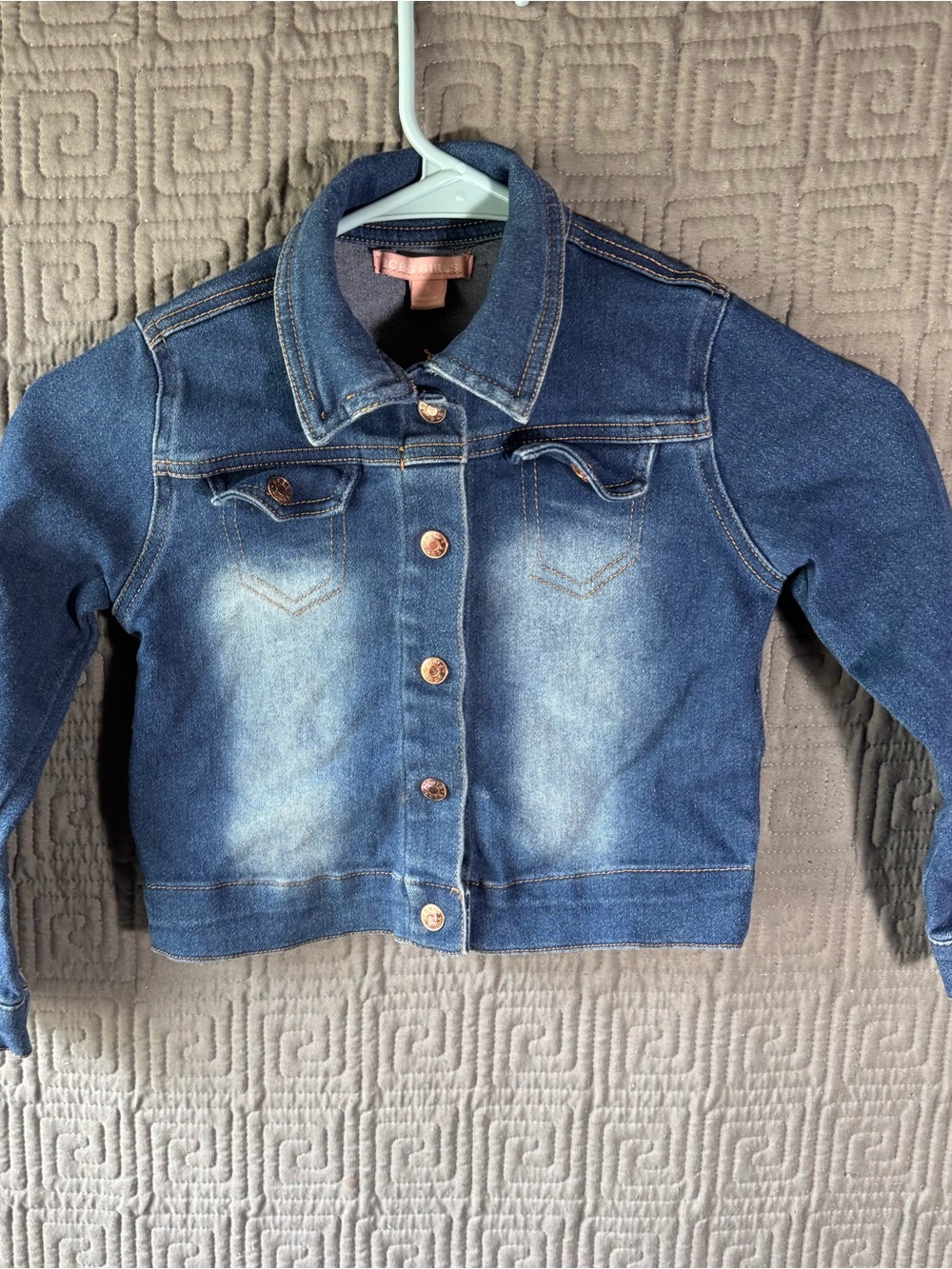 Bcbg Girls Jean Jacket 5 Blue Crop Cotton Blend